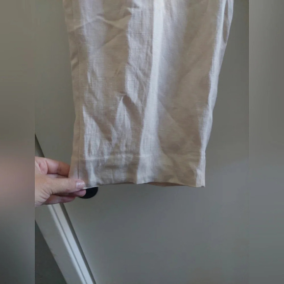 J.Crew Essential Pant linen & Cupro Beige New! Size 14 Beach Office Minimalist - Picture 4 of 5